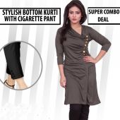 Combo of 2 Button Style Top N Cigarette Pants